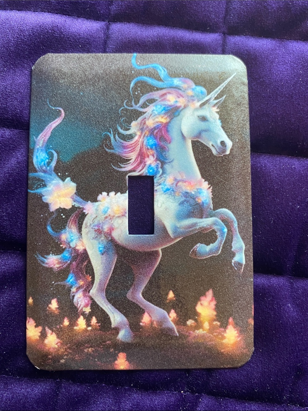Vintage Metal Unicorn Light Switch Cover